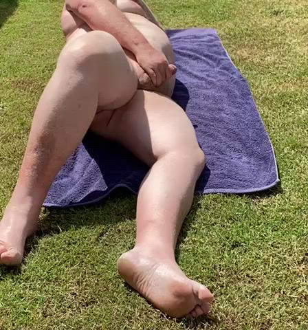 chubby male masturbation outdoor gif