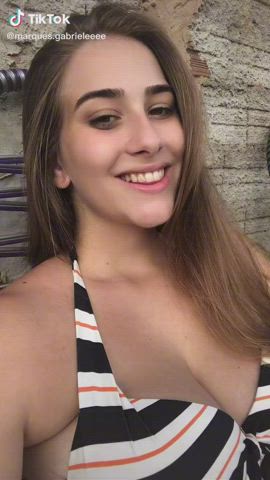 Big Tits Brazilian Brunette Cleavage gif