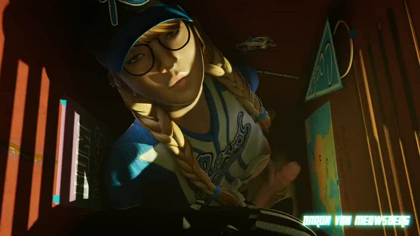 3d animation big tits handjob locker room nipple rule34 gif