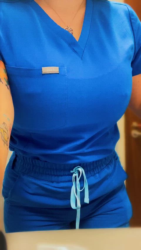 Naughty nurses flash their titties 😈