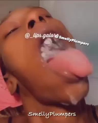 bbc ebony lips sloppy spit spit on face gif