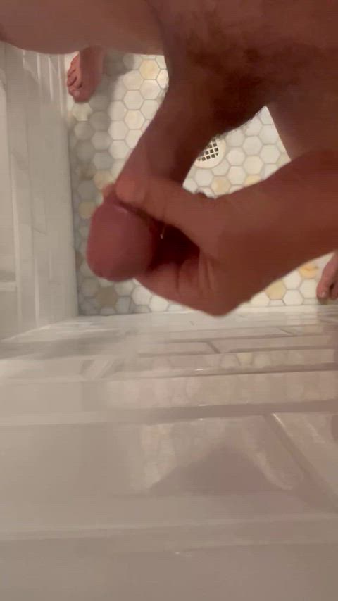 circumcised masturbating shower gif