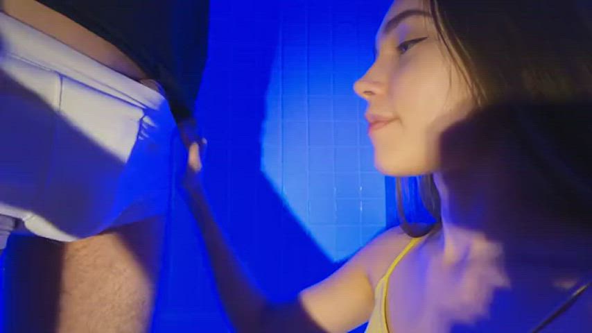 blowjob brunette deepthroat gif