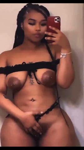 amateur ebony homemade lingerie natural tits solo tits gif