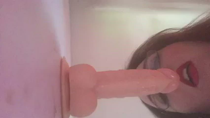 blowjob dildo lips gif