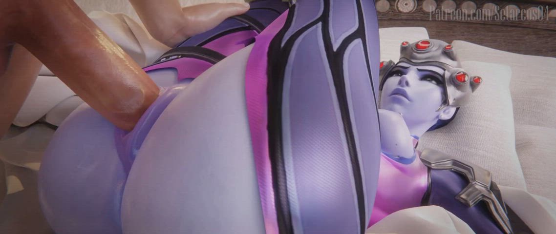 3d animation ass bed sex big tits bouncing tits legs up overwatch gif