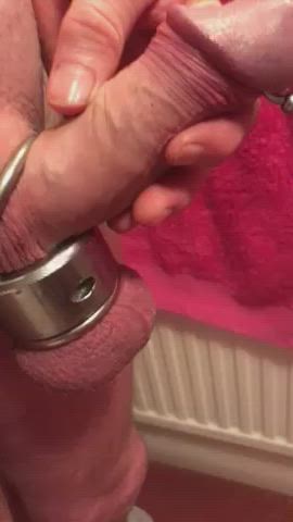 cock pierced stretching gif