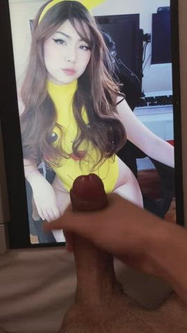 asian cum cumshot gamer girl tribute gif