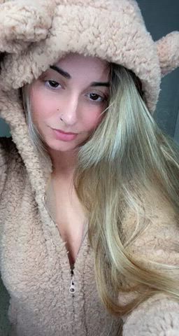 Blonde Cute Long Hair OnlyFans Teen Thick Thong Tits gif