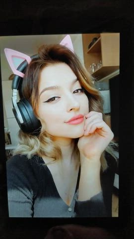 brunette celebrity cum cumshot czech facial gamer girl tiktok tribute gif