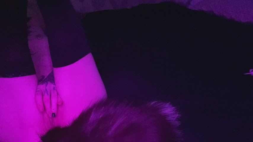 Dildo Skinny Small Tits Stockings Tail Plug gif
