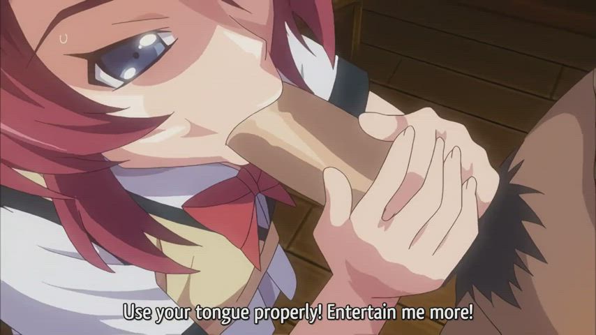 animation anime blowjob facial hentai pov pigtails schoolgirl teen gif