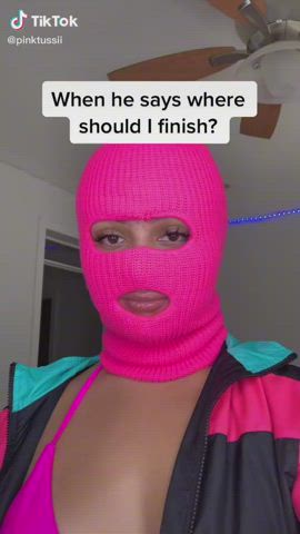 Cum In Mouth Eye Contact Facial JOI Pink TikTok Tongue Fetish gif