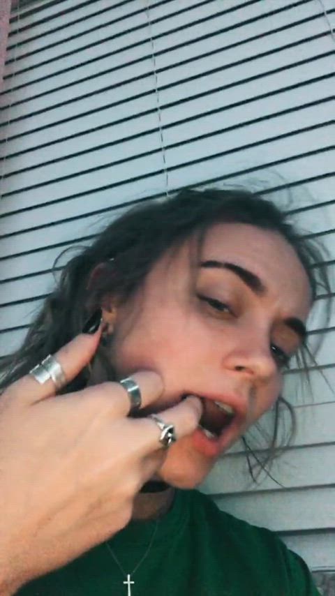 beautiful long tongue smile tongue fetish gif