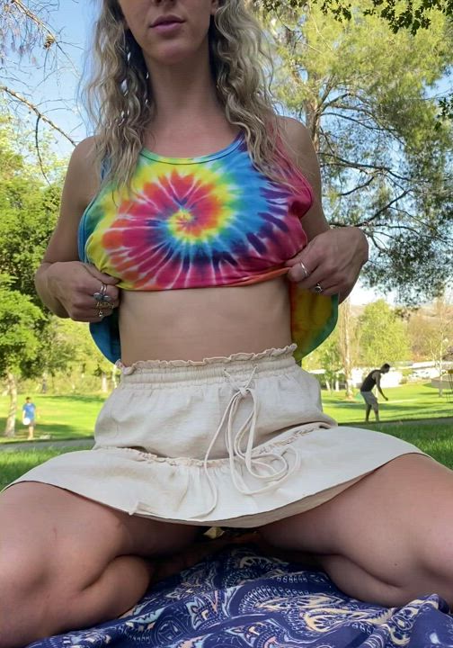 Those disc golfers were completely oblivious to my flashing shenanigans