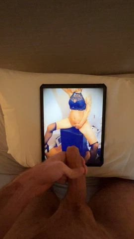 Are you imagining my cock stretching out your girl? - stroking