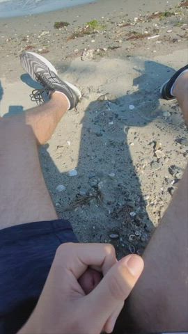 Wank on the beach