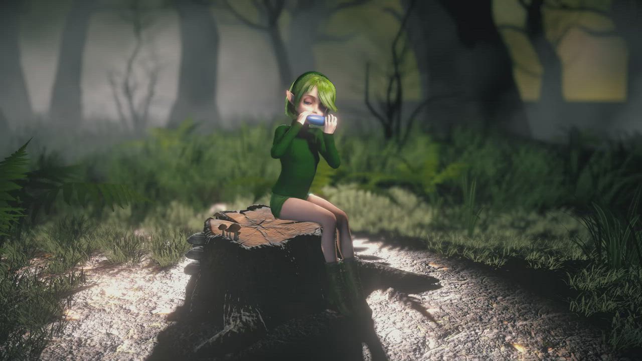 3D Elf Gamer Girl gif