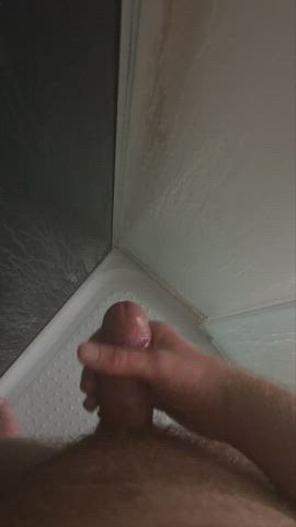 cumshot male masturbation moaning oil shower gif
