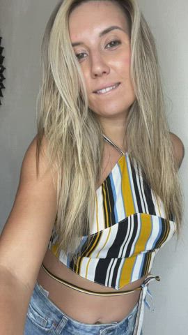 blonde cute tongue fetish gif