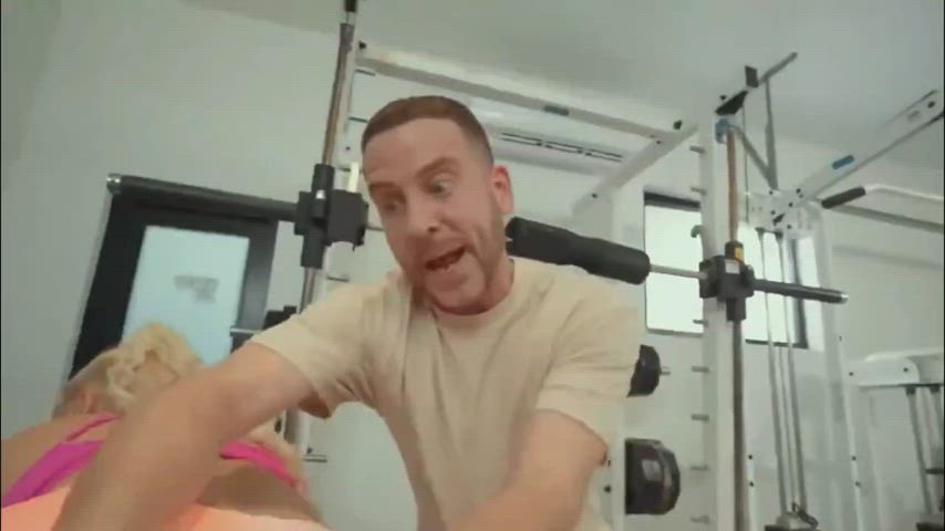 ass big ass blonde gym workout gif