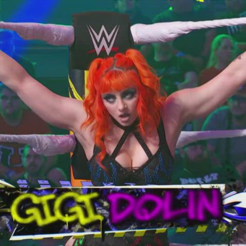 alt big tits busty cleavage goth natural tits redhead wrestling gif