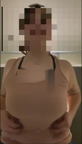Big Tits Curvy Hotwife Sharing Tits Titty Drop Wife gif