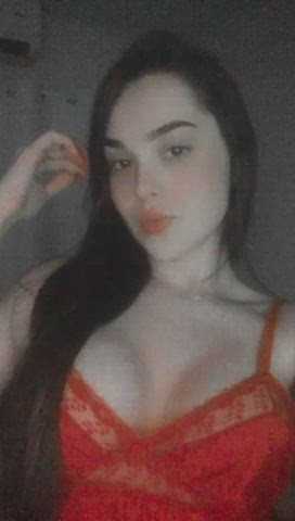 brunette eye contact natural gif