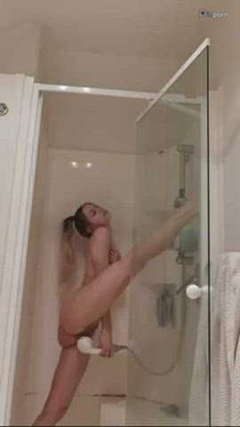 girlfriend nsfw naked pussy spread shower small tits gif