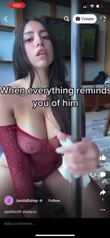 big tits brunette sheer clothes gif