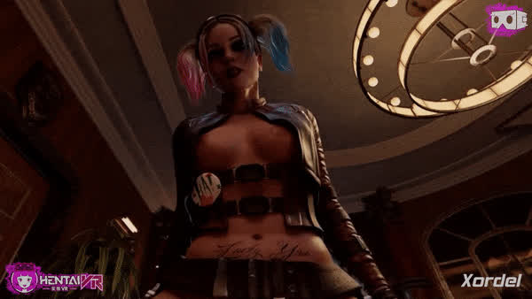 3D Animation Comics Cowgirl Harley Quinn gif