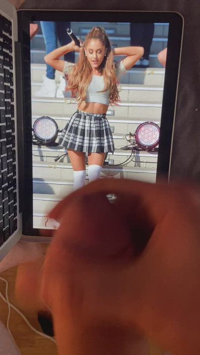 Ariana Grande Cumshot Solo Tribute gif
