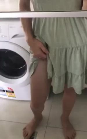 housewife laughing underwear gif