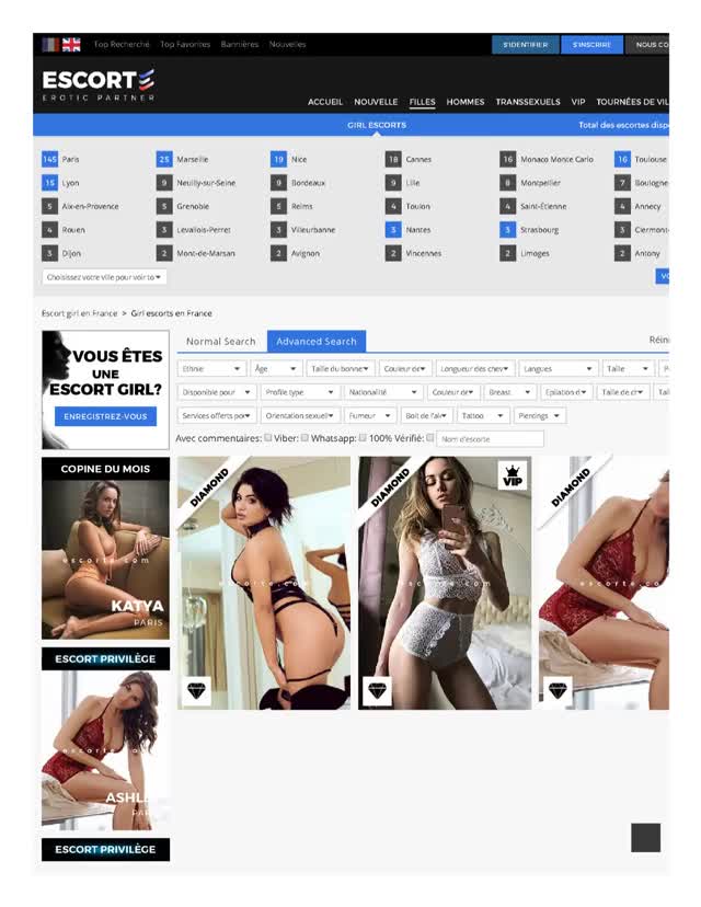 Escort Girls en France - Trouvez des belles Escort Girls France - EscortE