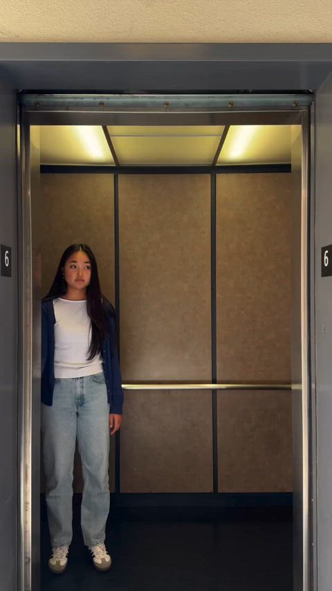 actress cute elevator gif