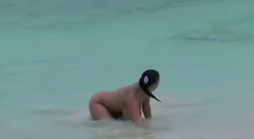 Beach Big Tits Natural gif