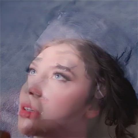 blue eyes cum cum in mouth cum swallow cumshot eye contact facial pale white girl
