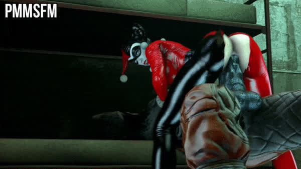 3D Animation Comics Cowgirl Harley Quinn gif