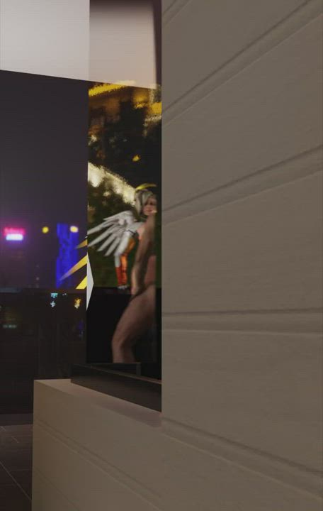 Mercy fucking on the balcony (AlenAbyss) [Overwatch]